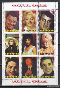 Selos: TATARSTAN 1999 SHEET MNH MARILYN MONROE JEAN-PAUL BELMONDO SOPHIA LOREN ALAIN DELON CINE ACTORES